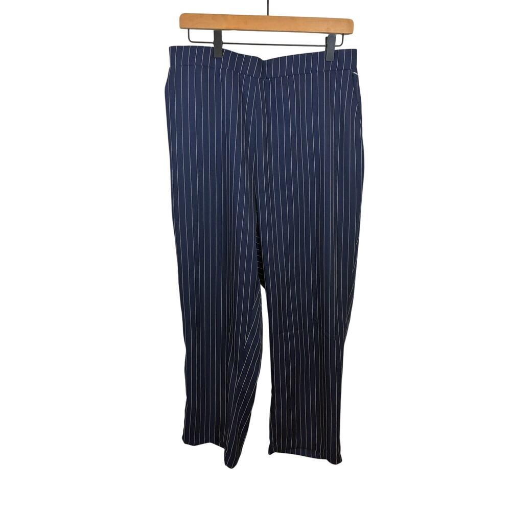 NWT BloomChic Striped Straight Leg Pants Old Money Corporate Career 14-16 - Picture 2 of 4